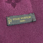 LOUIS VUITTON Fringed Monogram Shawl Large Stole Wool Unisex Purple
