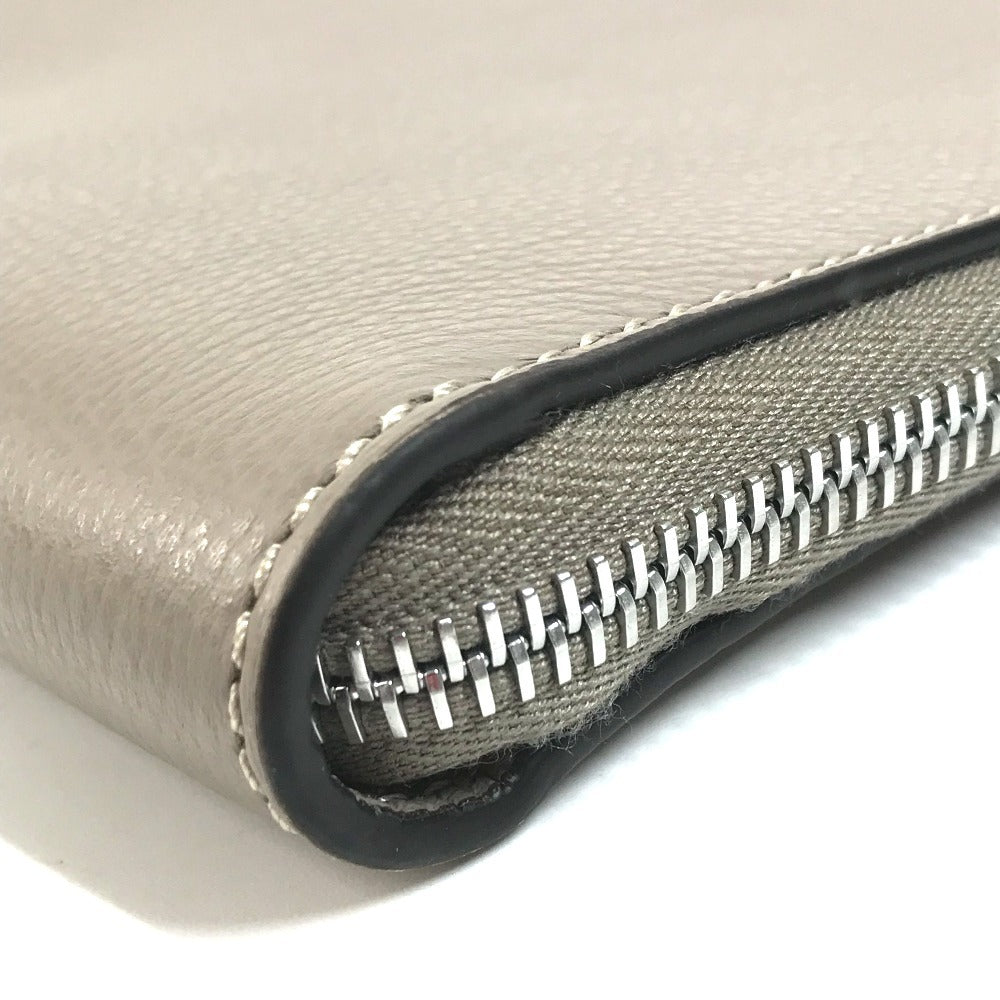 FENDI 7N0167 ロゴ PCケース パソコンケース セカンドバッグ カバン ポーチ クラッチバッグ レザー ユニセックス グレージュ系