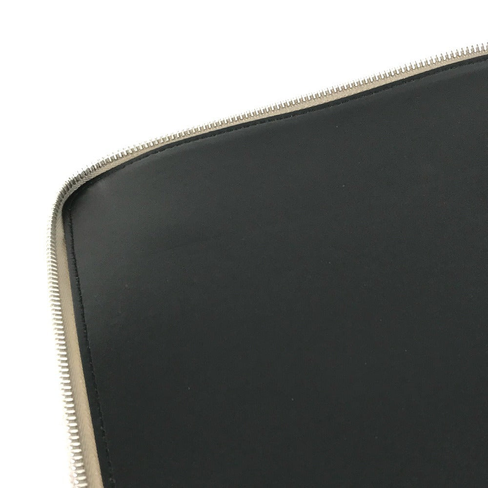 FENDI 7N0167 ロゴ PCケース パソコンケース セカンドバッグ カバン ポーチ クラッチバッグ レザー ユニセックス グレージュ系