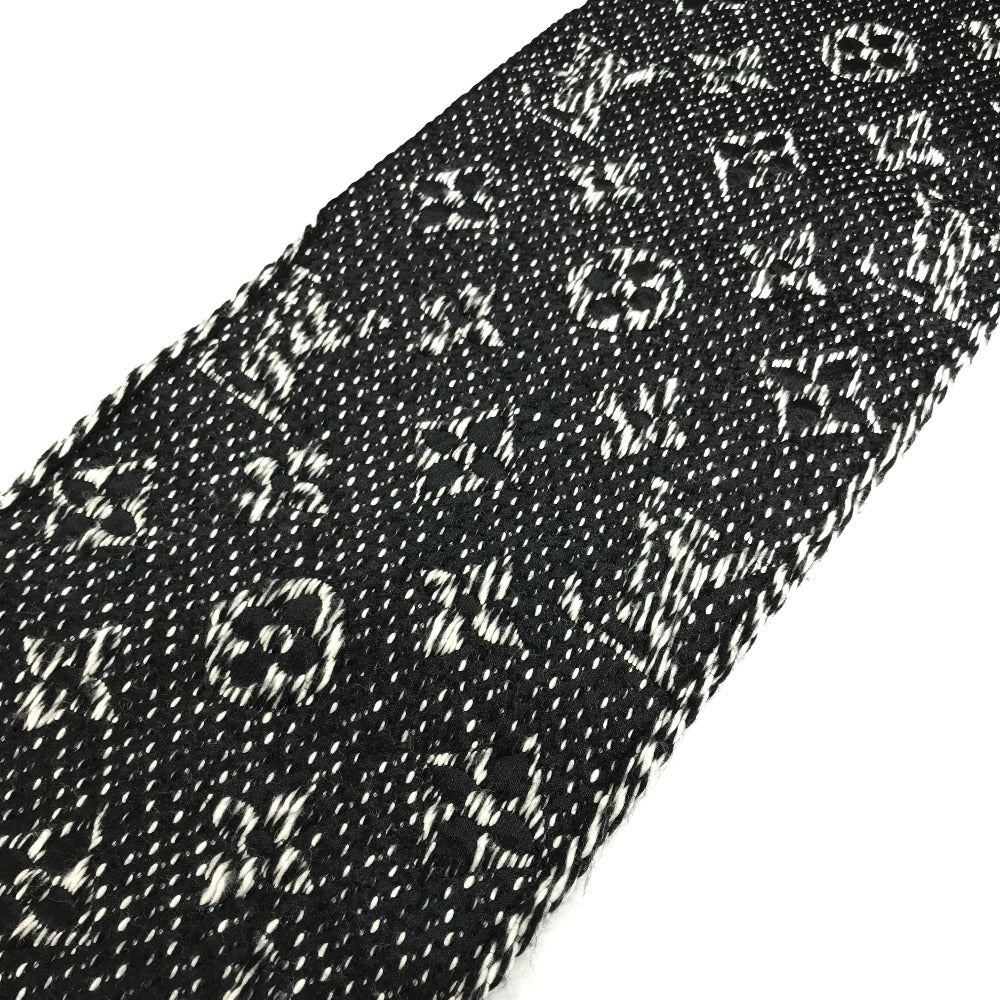 LOUIS VUITTON M70423 Fringe Echarpe Logomania Mix Scarf Accessory Muffler Wool Unisex Black