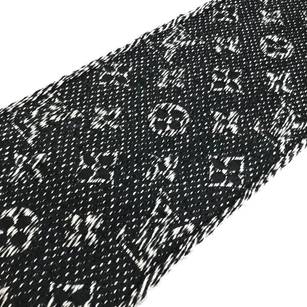 LOUIS VUITTON M70423 Fringe Echarpe Logomania Mix Scarf Accessory Muffler Wool Unisex Black
