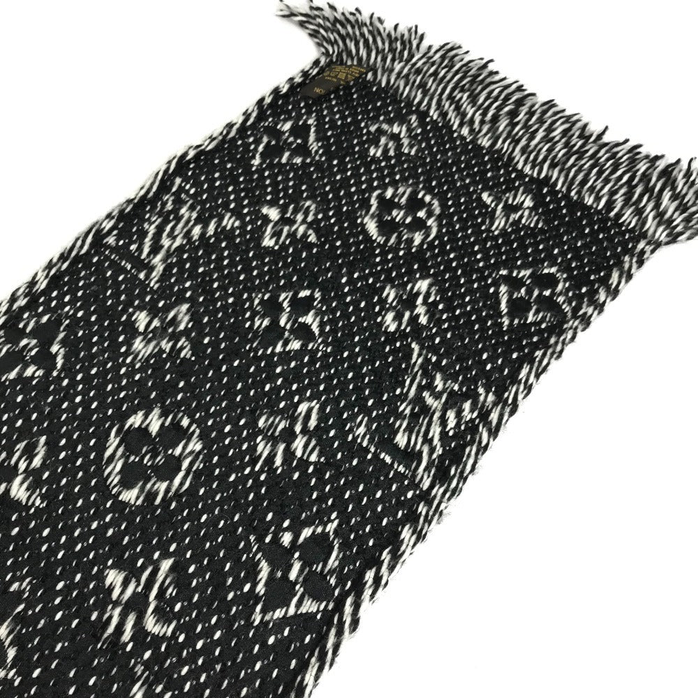 LOUIS VUITTON M70423 Fringe Echarpe Logomania Mix Scarf Accessory Muffler Wool Unisex Black