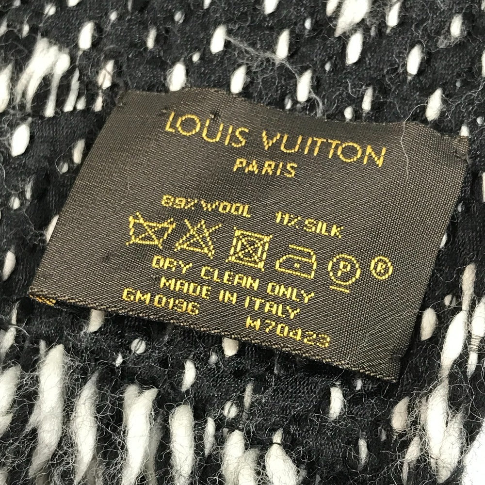 LOUIS VUITTON M70423 Fringe Echarpe Logomania Mix Scarf Accessory Muffler Wool Unisex Black