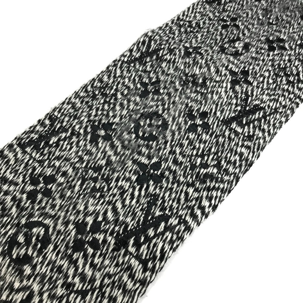 LOUIS VUITTON M70423 Fringe Echarpe Logomania Mix Scarf Accessory Muffler Wool Unisex Black