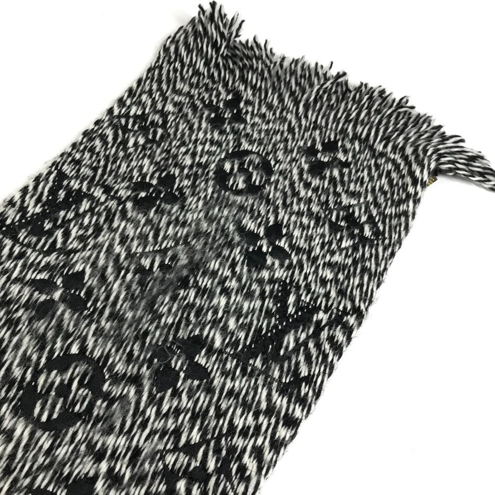 LOUIS VUITTON M70423 Fringe Echarpe Logomania Mix Scarf Accessory Muffler Wool Unisex Black