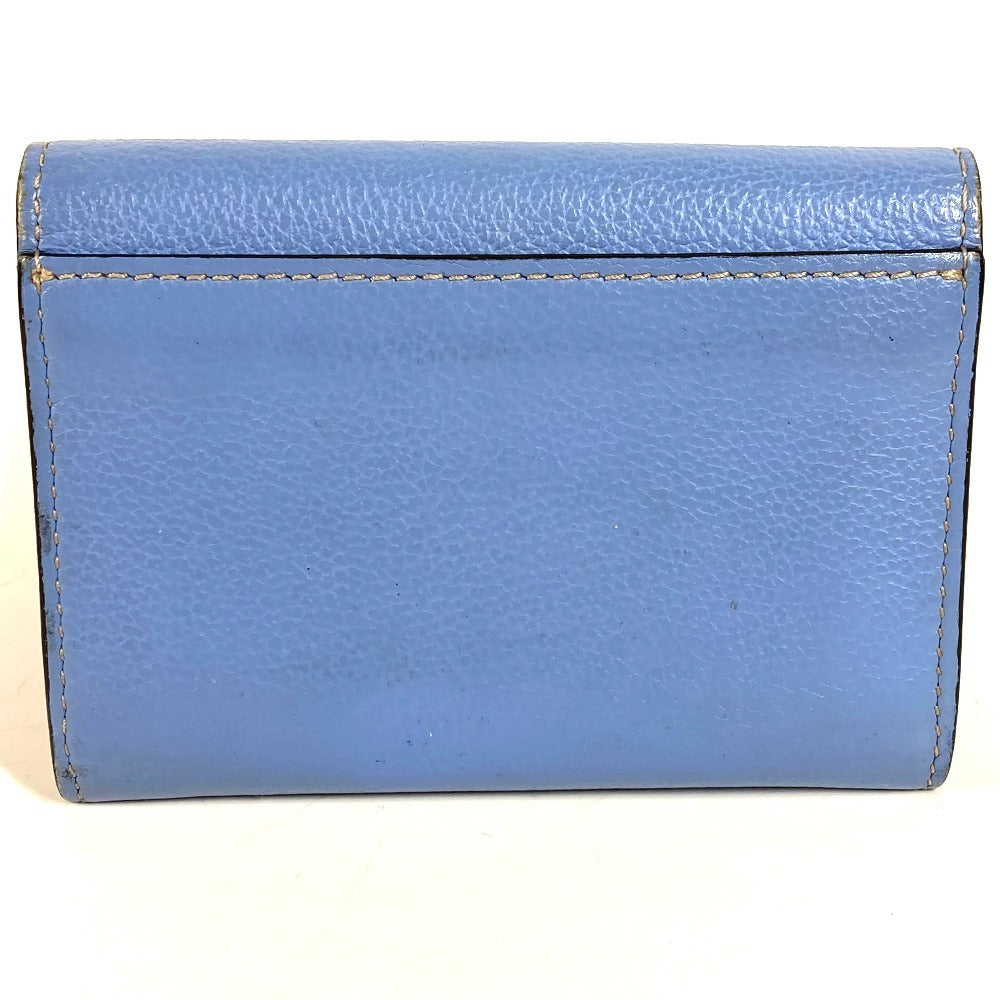 CARTIER Logo Coin Purse Wallet Coin Purse Card Case Leather Unisex Blue