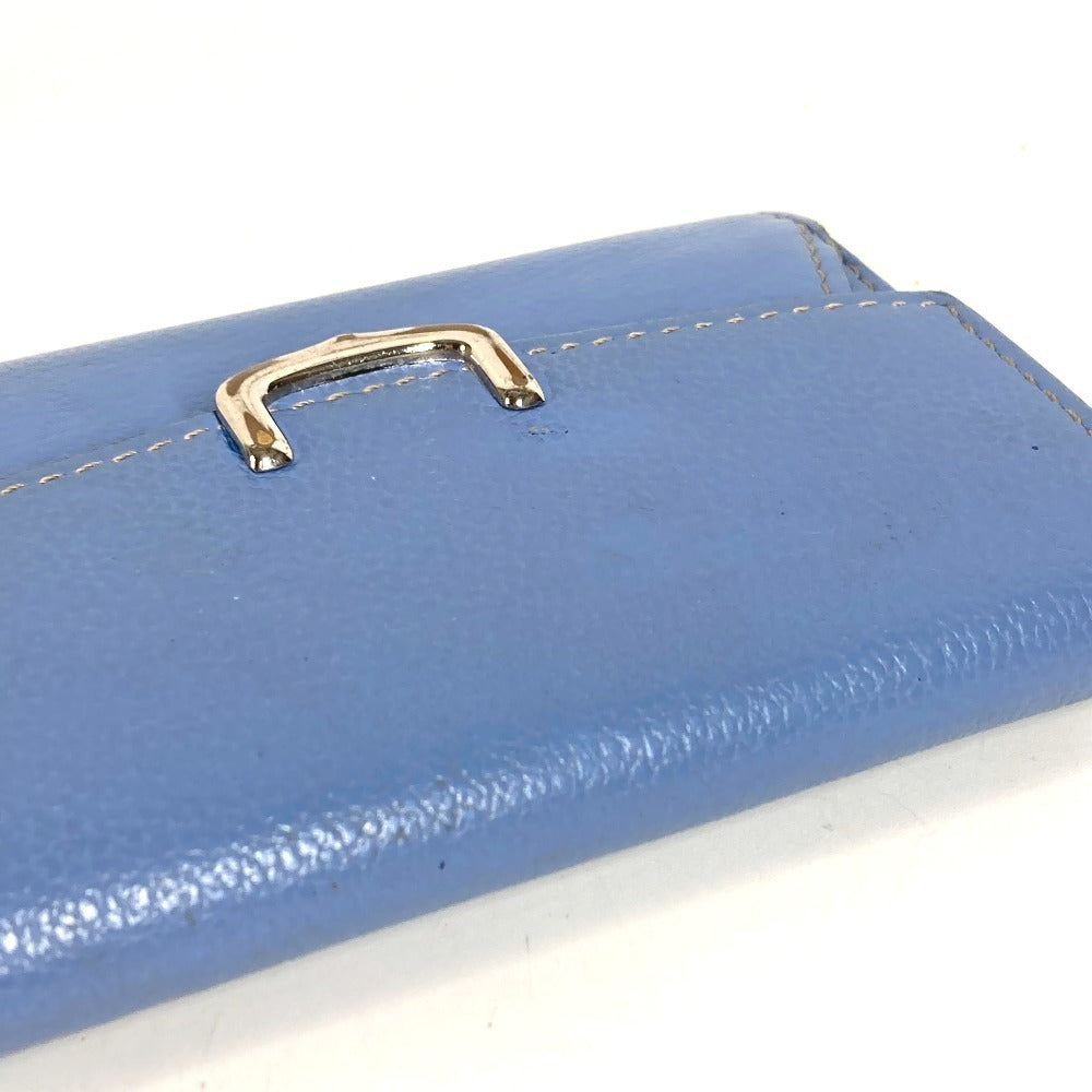 CARTIER Logo Coin Purse Wallet Coin Purse Card Case Leather Unisex Blue