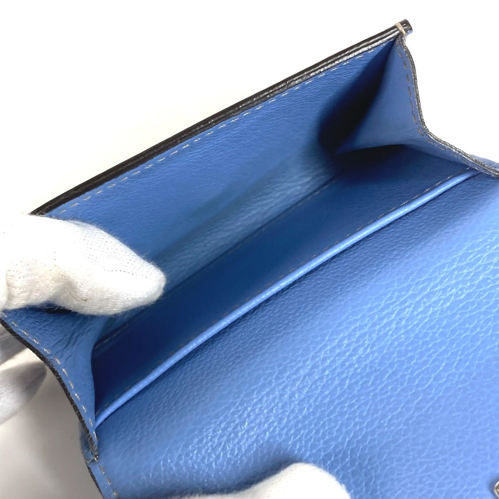 CARTIER Logo Coin Purse Wallet Coin Purse Card Case Leather Unisex Blue