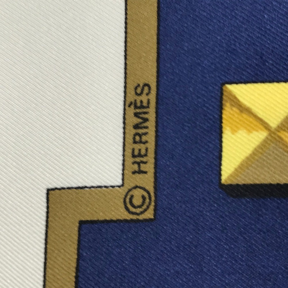 HERMES LES CLES 鍵 カレ90 カレ 90 スカーフ シルク ユニセックス ブルー