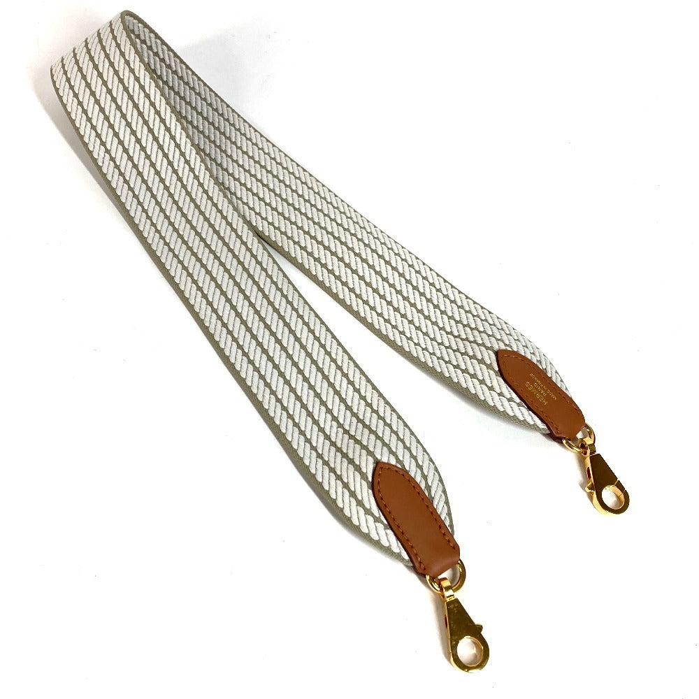 HERMES Bandouliere Sangles Cordage Accessory Shoulder Strap Leather/Canvas Unisex Barriere/Grain/Gold White