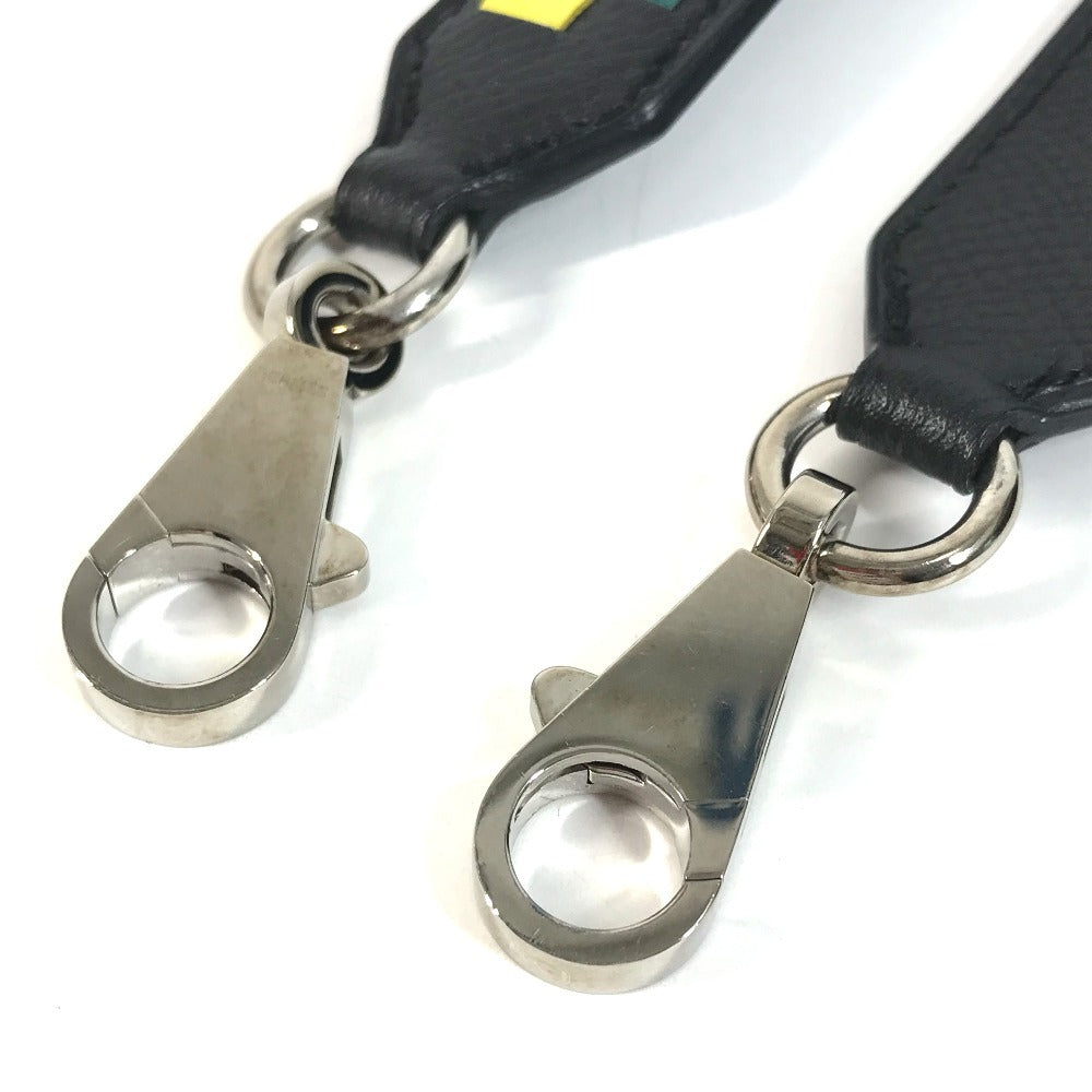 HERMES Bandouliere Tressage de Cuir Shoulder Strap Epsom Unisex Black