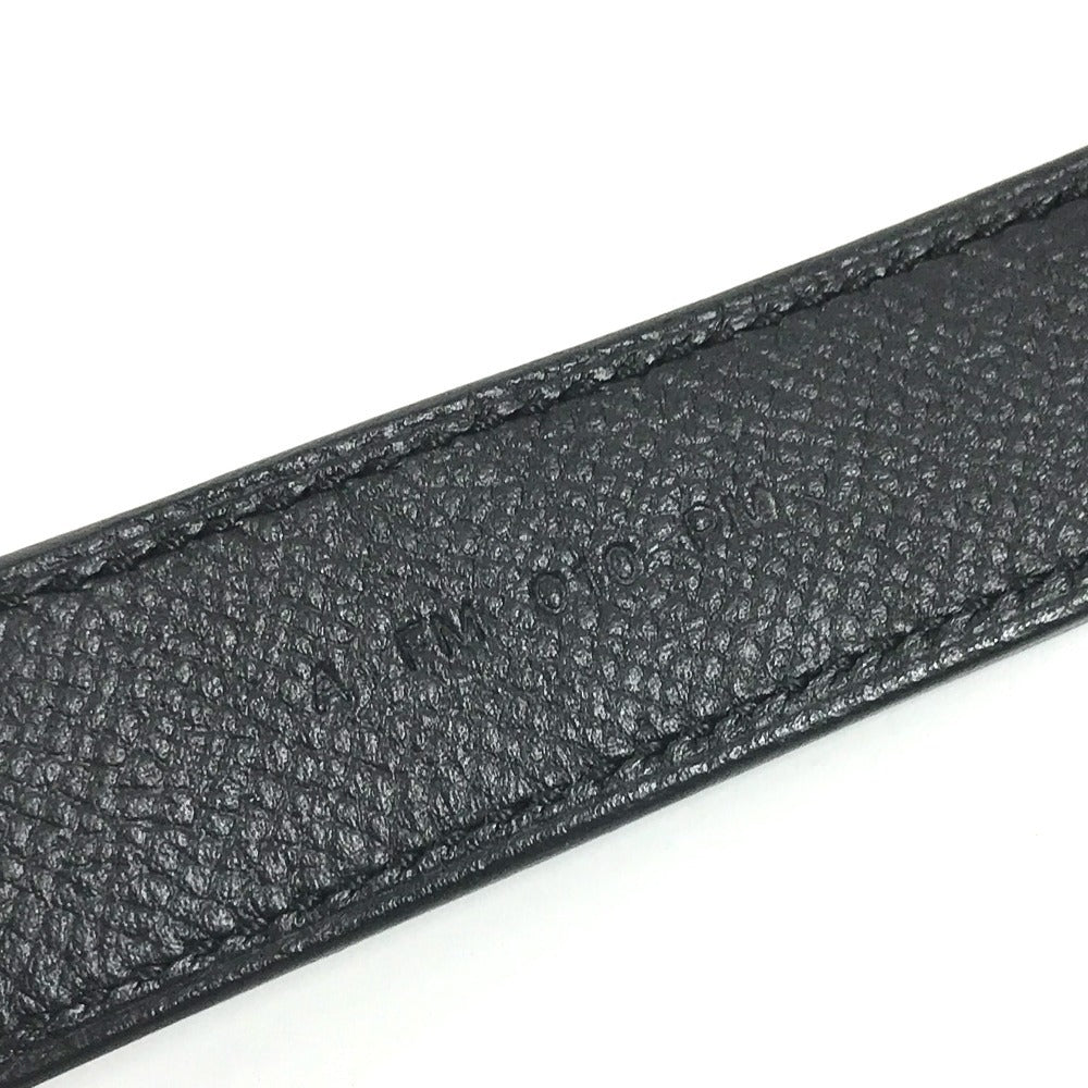 HERMES Bandouliere Tressage de Cuir Shoulder Strap Epsom Unisex Black
