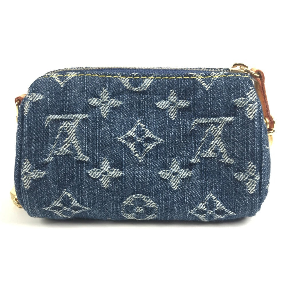 LOUIS VUITTON M95082 モノグラムデニム トゥルース スピーディPM キーリング付き コインケース 財布 チャーム ポーチ モノグラムデニム レディース ブルー