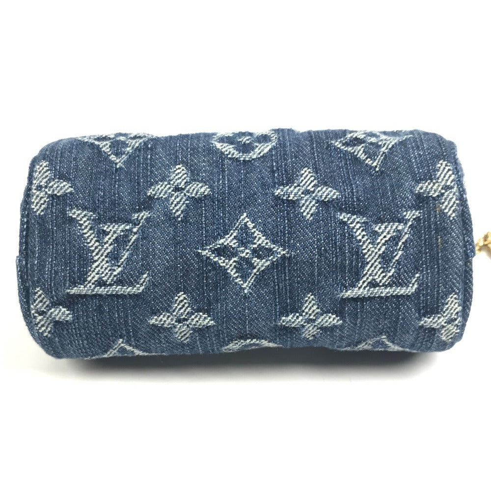 LOUIS VUITTON M95082 モノグラムデニム トゥルース スピーディPM キーリング付き コインケース 財布 チャーム ポーチ モノグラムデニム レディース ブルー