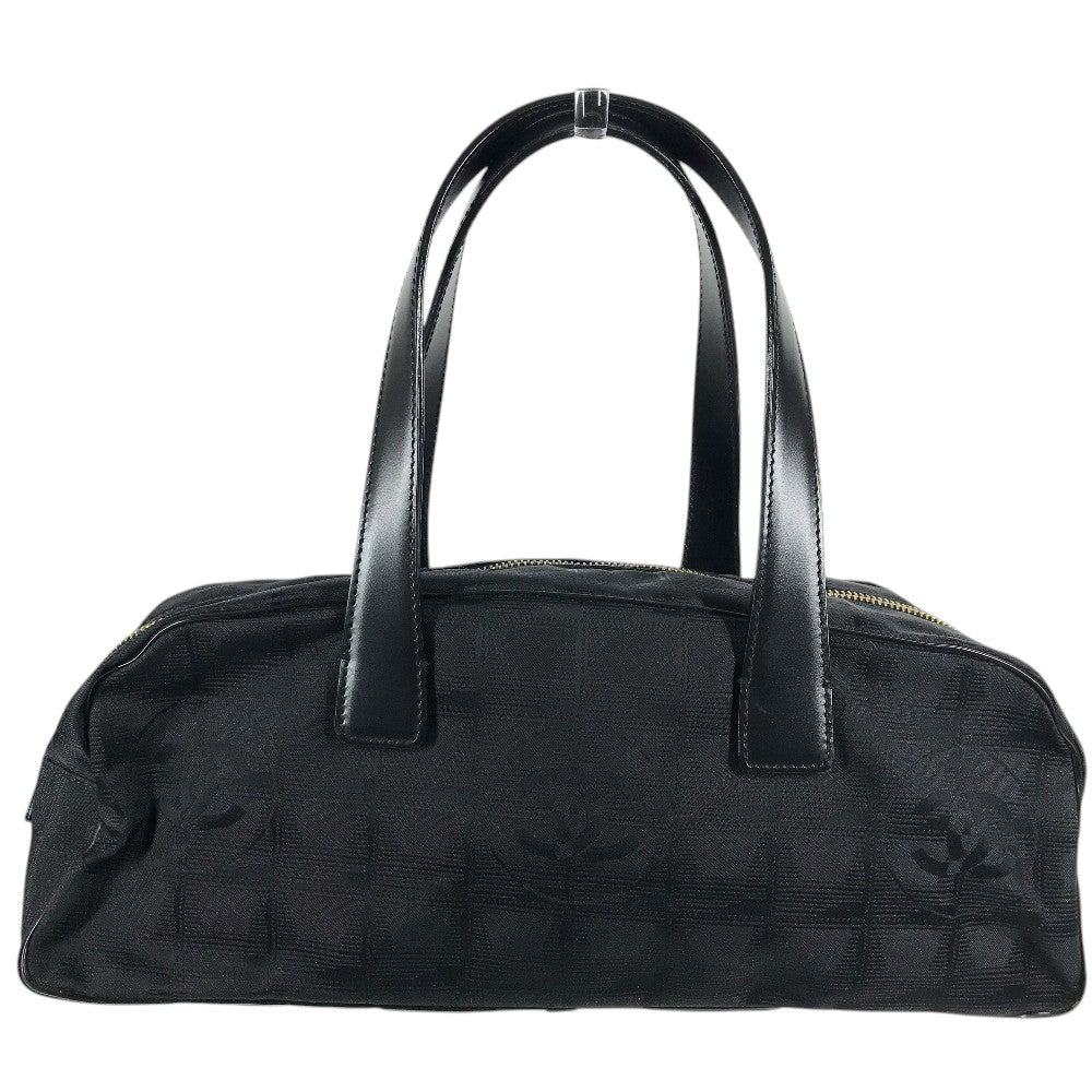 CHANEL A15828 ニュートラベルライン ハンドバッグ カバン ロゴ ミニ ナイロンジャガード レザー ボストンバッグ レザー/ナイロン レディース ブラック