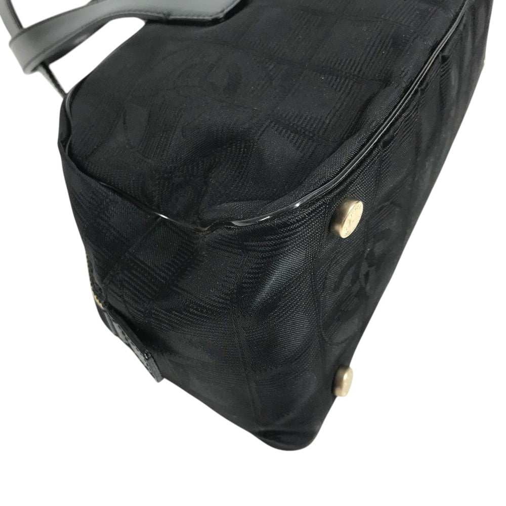 CHANEL A15828 ニュートラベルライン ハンドバッグ カバン ロゴ ミニ ナイロンジャガード レザー ボストンバッグ レザー/ナイロン レディース ブラック
