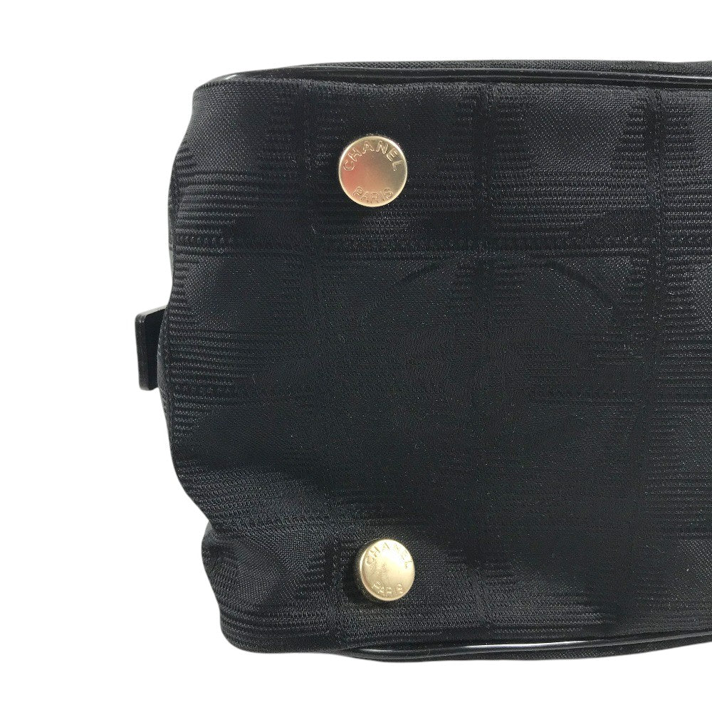 CHANEL A15828 ニュートラベルライン ハンドバッグ カバン ロゴ ミニ ナイロンジャガード レザー ボストンバッグ レザー/ナイロン レディース ブラック
