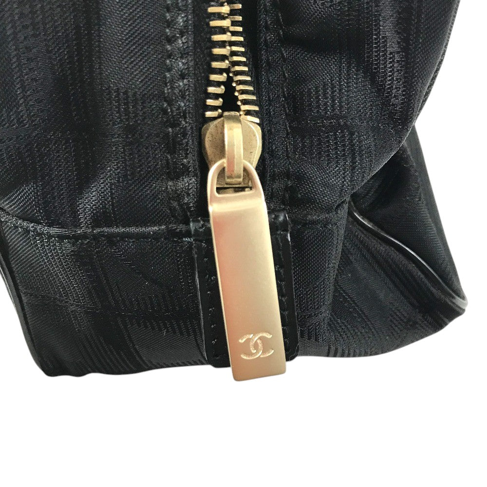 CHANEL A15828 ニュートラベルライン ハンドバッグ カバン ロゴ ミニ ナイロンジャガード レザー ボストンバッグ レザー/ナイロン レディース ブラック