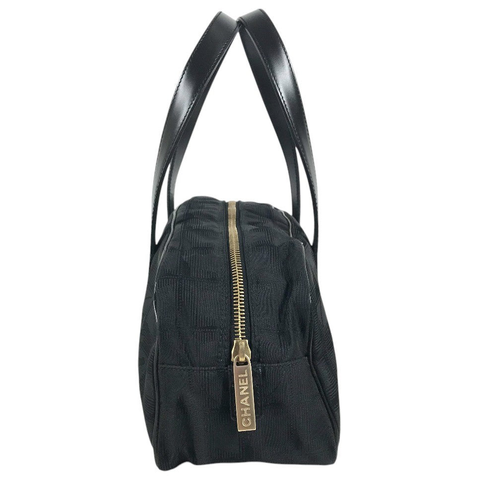 CHANEL A15828 ニュートラベルライン ハンドバッグ カバン ロゴ ミニ ナイロンジャガード レザー ボストンバッグ レザー/ナイロン レディース ブラック