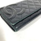 CHANEL A50077 カンボンライン CC ココマーク ロゴ ロングウォレット フラップ 長財布 レザー ユニセックス ブラック