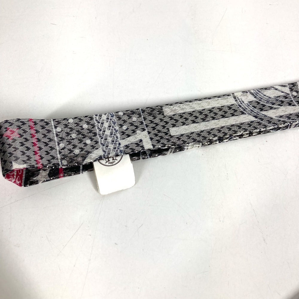 HERMES ツイロン ルレックス ツイリー ツィリー スカーフ シルク ユニセックス シルバー