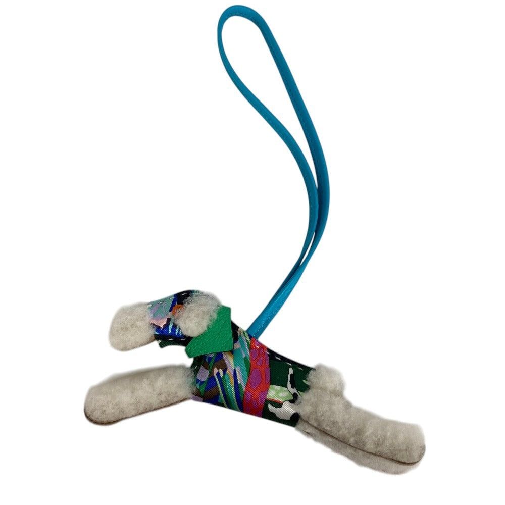 HERMES Buddy Charm Aloha Dog Charm Buddy Bag Charm Silk Unisex Multicolor