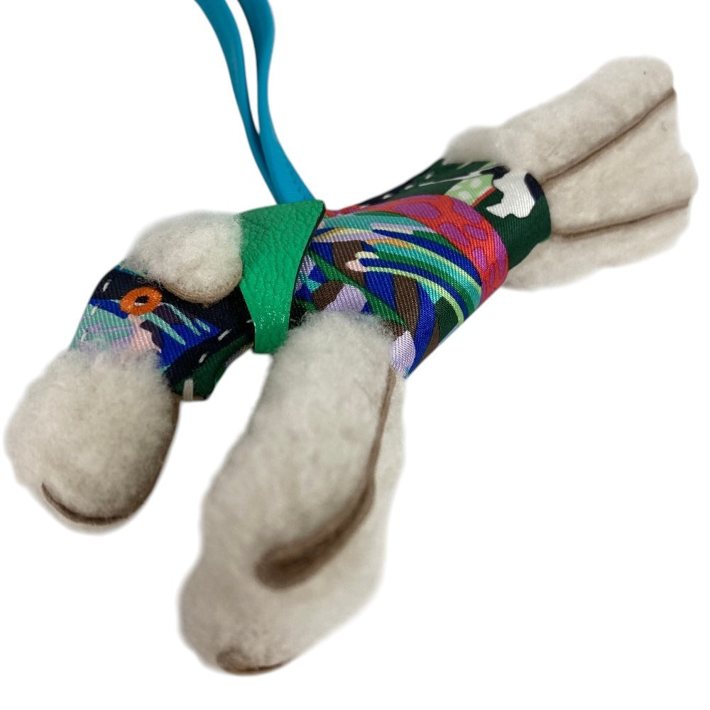HERMES Buddy Charm Aloha Dog Charm Buddy Bag Charm Silk Unisex Multicolor