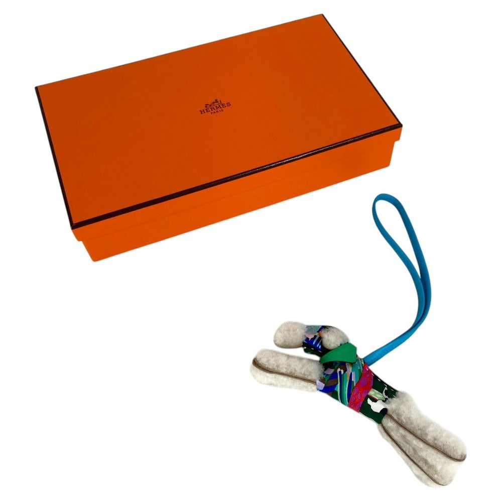 HERMES Buddy Charm Aloha Dog Charm Buddy Bag Charm Silk Unisex Multicolor