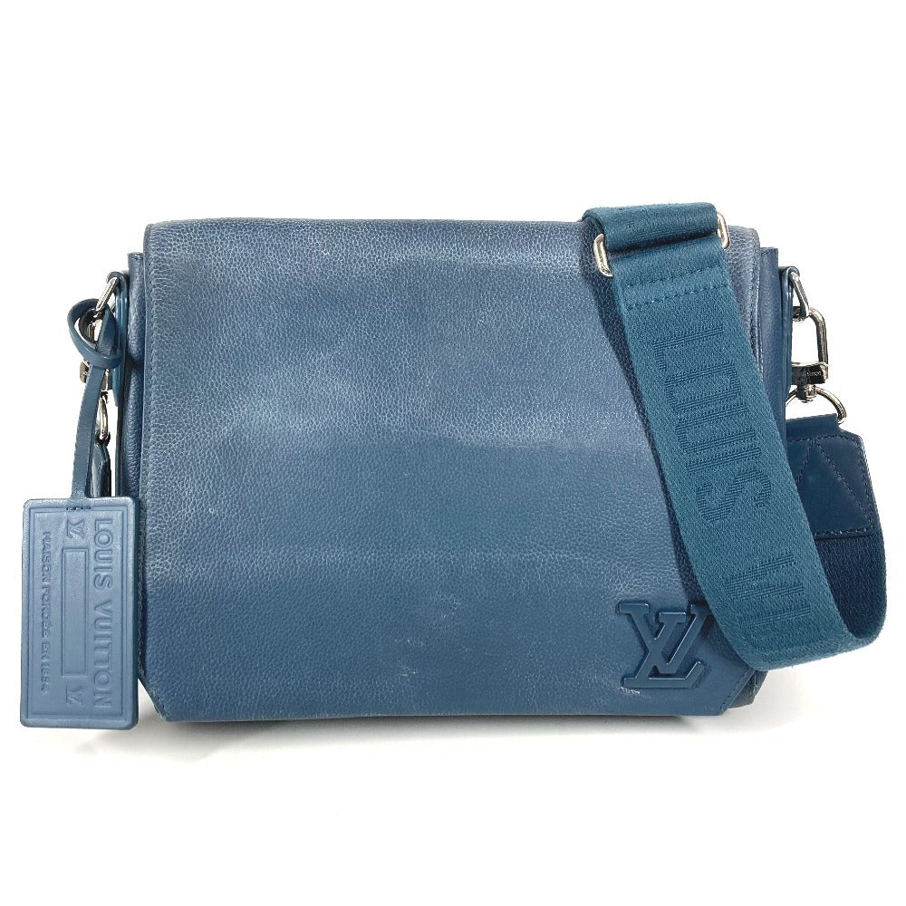 LOUIS VUITTON M21363 LV アエログラム テイクオフ メッセンジャー 斜め掛け カバン フラップ ショルダーバッグ レザー ユニセックス ネイビー