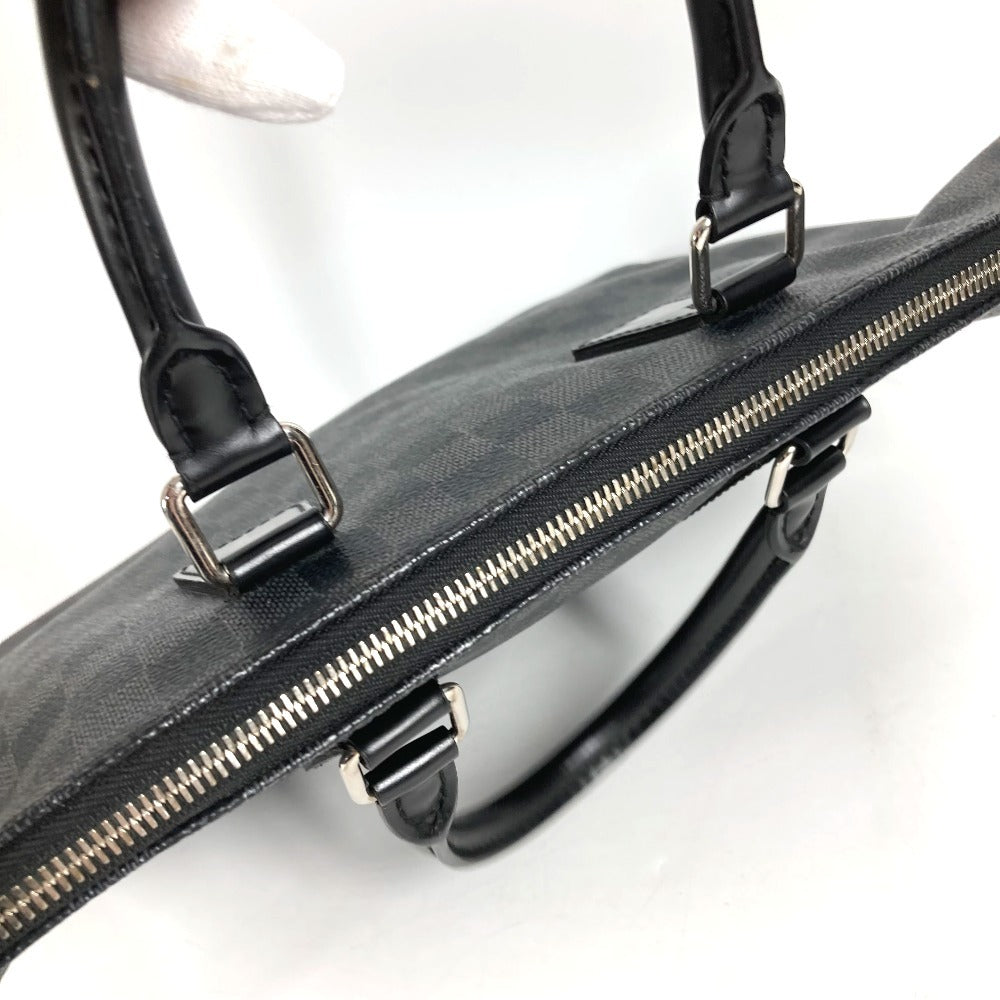 LOUIS VUITTON N48224 Damier Graphite Port Document Jour PDJ Bag Briefcase Handbag Document Bag Business Bag Damier Graphite Canvas Men's Black