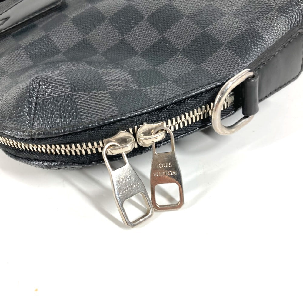 LOUIS VUITTON N48224 Damier Graphite Port Document Jour PDJ Bag Briefcase Handbag Document Bag Business Bag Damier Graphite Canvas Men's Black