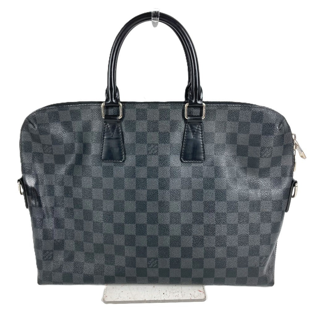 LOUIS VUITTON N48224 Damier Graphite Port Document Jour PDJ Bag Briefcase Handbag Document Bag Business Bag Damier Graphite Canvas Men's Black