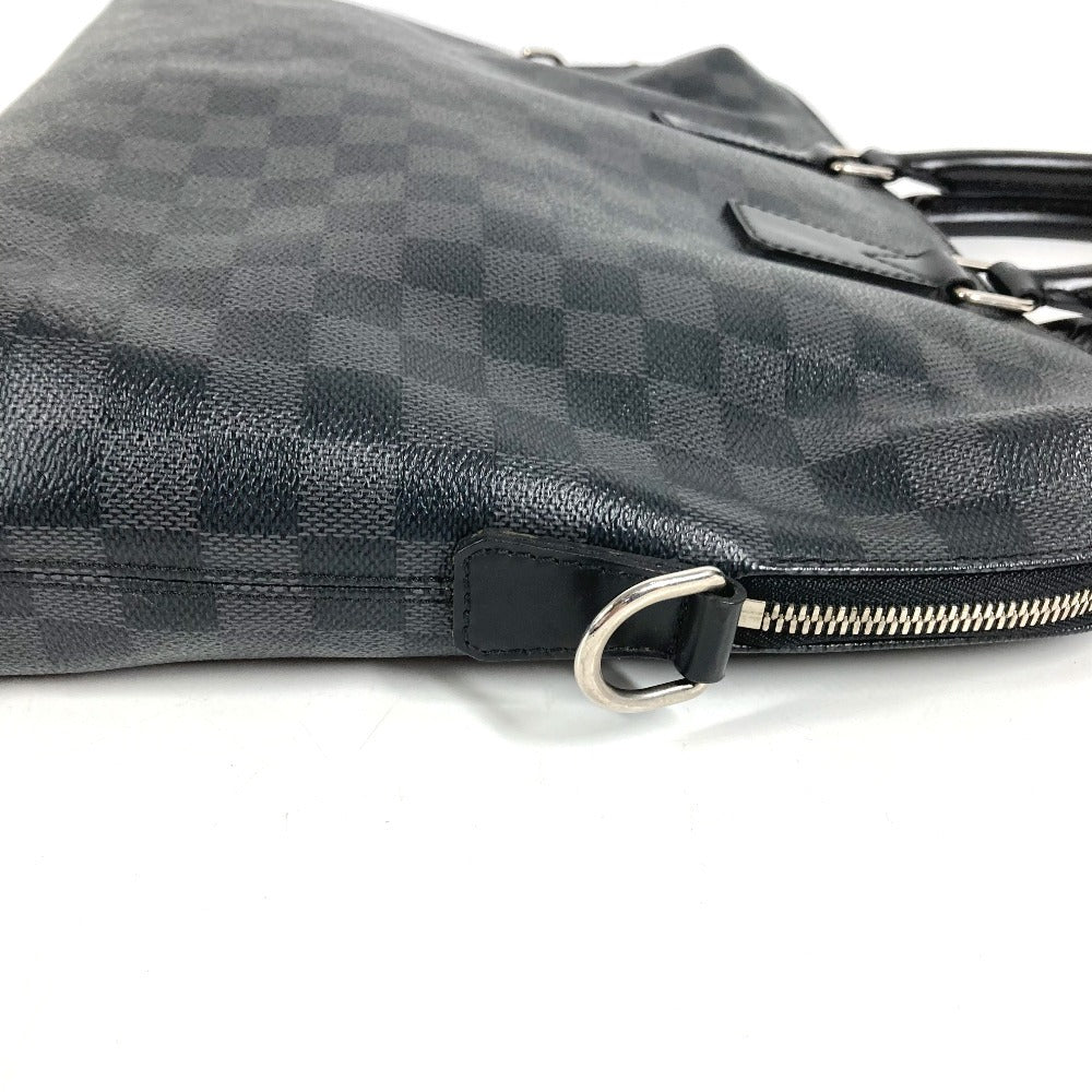 LOUIS VUITTON N48224 Damier Graphite Port Document Jour PDJ Bag Briefcase Handbag Document Bag Business Bag Damier Graphite Canvas Men's Black