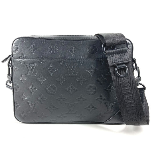 LOUIS VUITTON M69827 モノグラムシャドウ デュオ メッセンジャー カバン 斜め掛け ショルダーバッグ モノグラムシャドウレザー ユニセックス ブラック