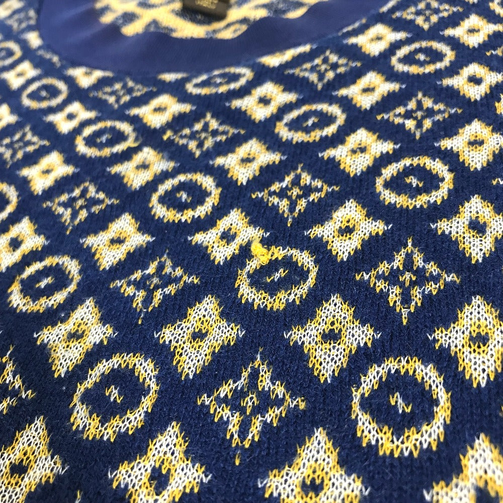 LOUIS VUITTON モノグラム ロゴ ニット 半袖 アパレル RW152A ワンピース シルク レディース ブルー