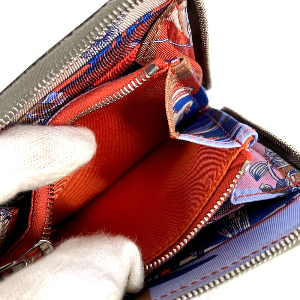 HERMES アザップコンパクトシルクイン 財布 小銭入れ ウォレット ラウンドファスナー コインケース エプソン ユニセックス エタン グレー