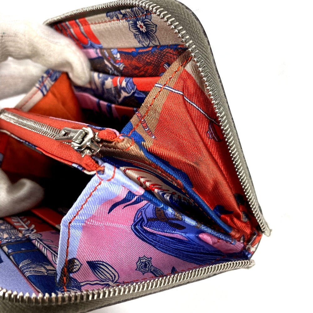 HERMES アザップコンパクトシルクイン 財布 小銭入れ ウォレット ラウンドファスナー コインケース エプソン ユニセックス エタン グレー