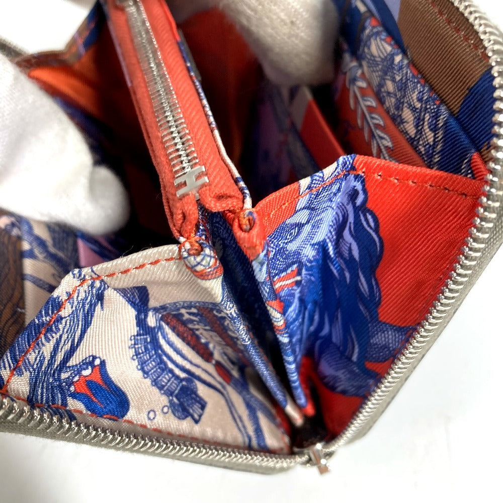 HERMES アザップコンパクトシルクイン 財布 小銭入れ ウォレット ラウンドファスナー コインケース エプソン ユニセックス エタン グレー