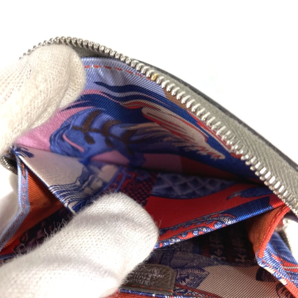 HERMES アザップコンパクトシルクイン 財布 小銭入れ ウォレット ラウンドファスナー コインケース エプソン ユニセックス エタン グレー