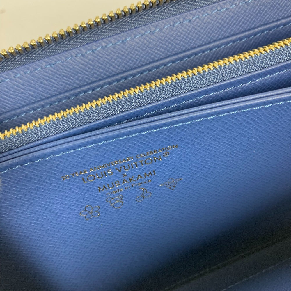 LOUIS VUITTON M23161 Takashi Murakami Collaboration Monogram Denim Cherry LV × TM Zippy Wallet Long Wallet Round Zipper Wallet Ladies Blue