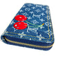 LOUIS VUITTON M23161 Takashi Murakami Collaboration Monogram Denim Cherry LV × TM Zippy Wallet Long Wallet Round Zipper Wallet Ladies Blue