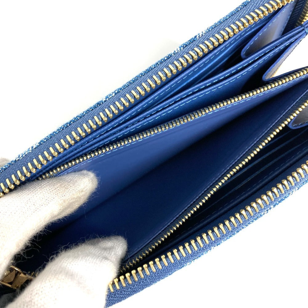 LOUIS VUITTON M23161 Takashi Murakami Collaboration Monogram Denim Cherry LV × TM Zippy Wallet Long Wallet Round Zipper Wallet Ladies Blue