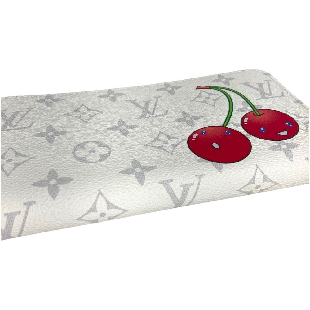 LOUIS VUITTON M14240 Takashi Murakami Collaboration Monogram LV x TM Zippy Wallet Cherry Long Wallet Monogram Canvas Women's White