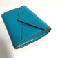 CARTIER Logo Wallet Coin Purse Card Holder Pass Case Card Case Leather Unisex Blue