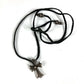 CHROME HEARTS スモールクロス レザー ブレイド 革紐 アクセサリー ネックレス SV925 ユニセックス シルバー
