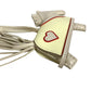 HERMES Horse Cheval Rodeo Robeo Cool PM Heart Bag Charm Keyring Charm Agneau Milo Unisex Craie/Jaune Milton/Rouge de Coeur White
