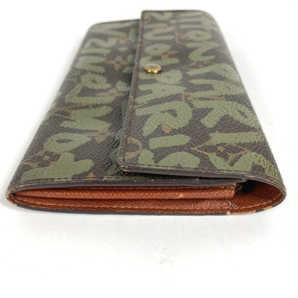 LOUIS VUITTON M92188 Old Monogram Graffiti Portemonnaie Credit Long Wallet Flap Long Wallet Monogram Graffiti Canvas Unisex Khaki Brown