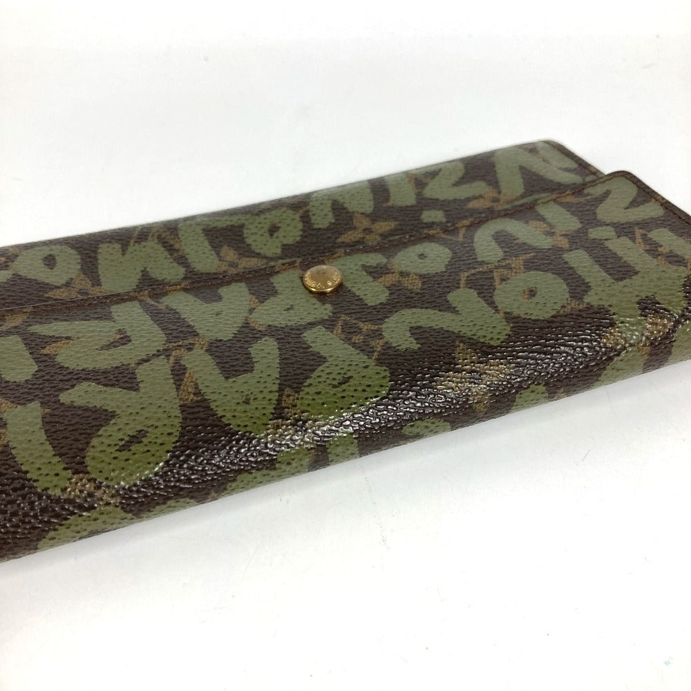LOUIS VUITTON M92188 Old Monogram Graffiti Portemonnaie Credit Long Wallet Flap Long Wallet Monogram Graffiti Canvas Unisex Khaki Brown