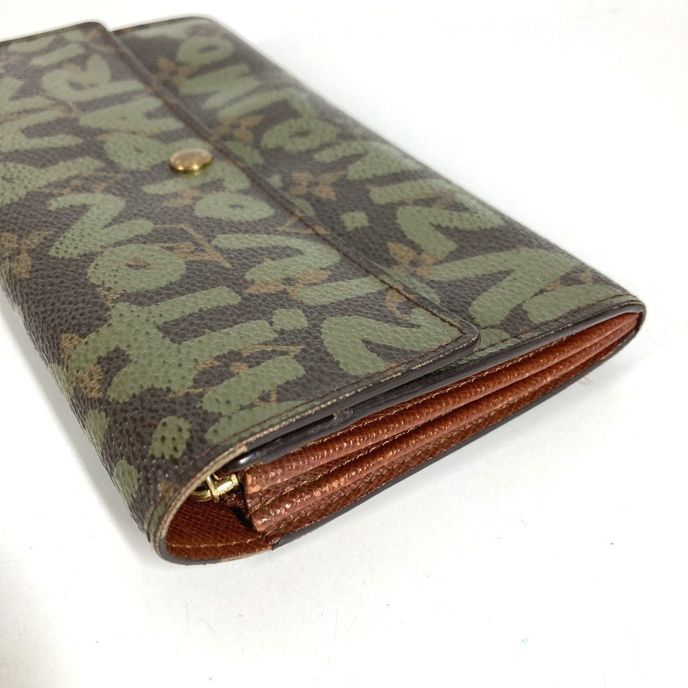 LOUIS VUITTON M92188 Old Monogram Graffiti Portemonnaie Credit Long Wallet Flap Long Wallet Monogram Graffiti Canvas Unisex Khaki Brown