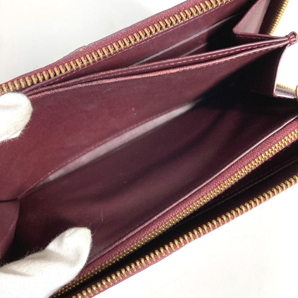 LOUIS VUITTON M93522 Monogram Vernis Zippy Wallet Long Wallet Round Zipper Amarante Purple Monogram Vernis Canvas Unisex